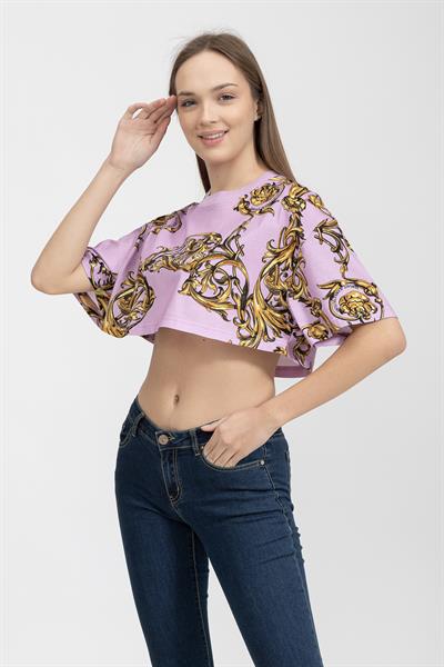 Versace Jeans Couture Kadın Bisiklet Yaka T-Shirt Çok Renkli