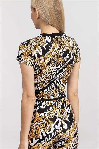 Versace Jeans Couture Kadın Bisiklet Yaka T-Shirt Siyah