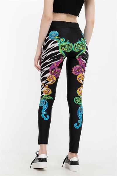 Versace Jeans Couture Lycra St. Tiger Baroque Desenli Kadın  Tayt