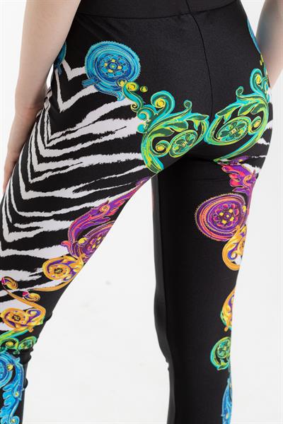 Versace Jeans Couture Lycra St. Tiger Baroque Desenli Kadın  Tayt