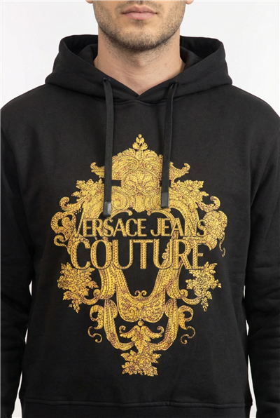 Versace Jeans Couture R Baroque Crystal Erkek Kapüşonlu Sweatshirt