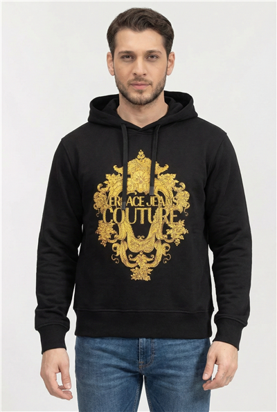 Versace Jeans Couture R Baroque Crystal Erkek Kapüşonlu Sweatshirt