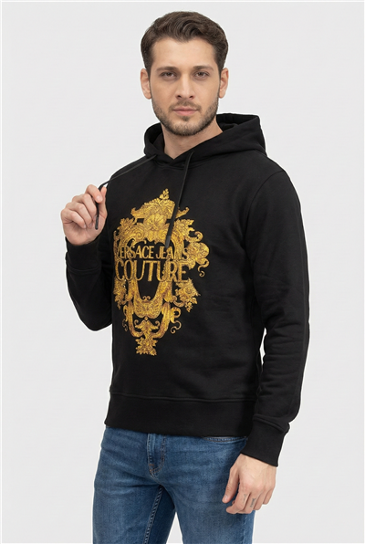 Versace Jeans Couture R Baroque Crystal Erkek Kapüşonlu Sweatshirt