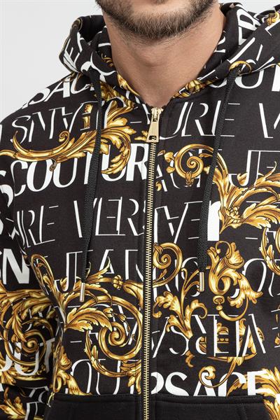 Versace Jeans Couture R Contr P Logo B Erkek Fermuarlı Sweatshirt