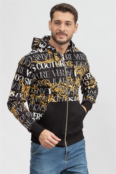 Versace Jeans Couture R Contr P Logo B Erkek Fermuarlı Sweatshirt