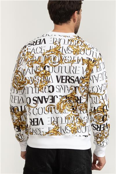 Versace Jeans Couture R Print Logo Baroque Erkek Bisiklet Yaka Sweatshirt