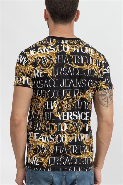 Versace Jeans Couture S Print Logo Baroque Erkek Bisiklet Yaka T-Shirt