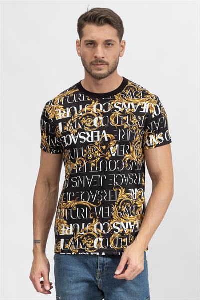 Versace Jeans Couture S Print Logo Baroque Erkek Bisiklet Yaka T-Shirt