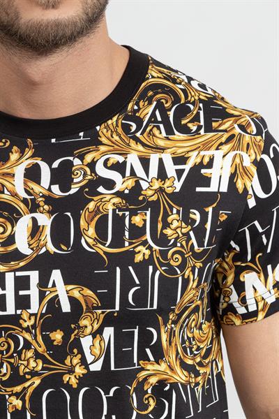 Versace Jeans Couture S Print Logo Baroque Erkek Bisiklet Yaka T-Shirt
