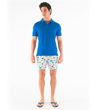 Zeybra Lino Erkek Polo Yaka T-Shirt Mavi