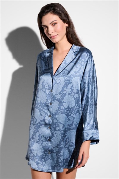Zimmerli Luxury Silk Kadın Pijama Üstü Mavi