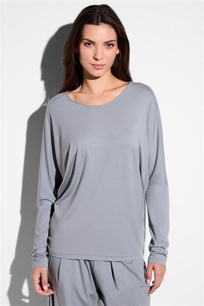 Zimmerli Pureness Kadın Uzun Kollu T-Shirt Mavi