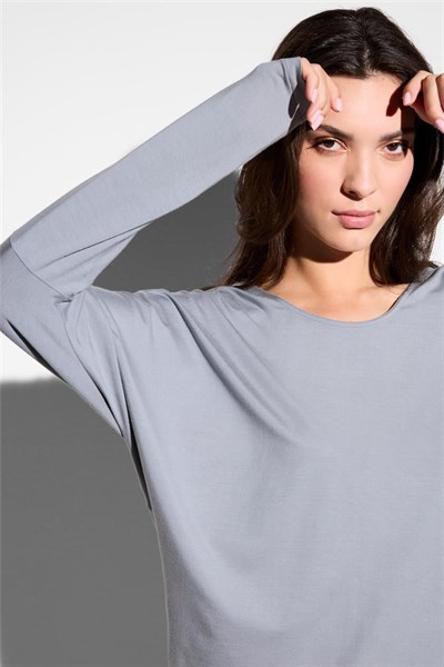 Zimmerli Pureness Kadın Uzun Kollu T-Shirt Mavi