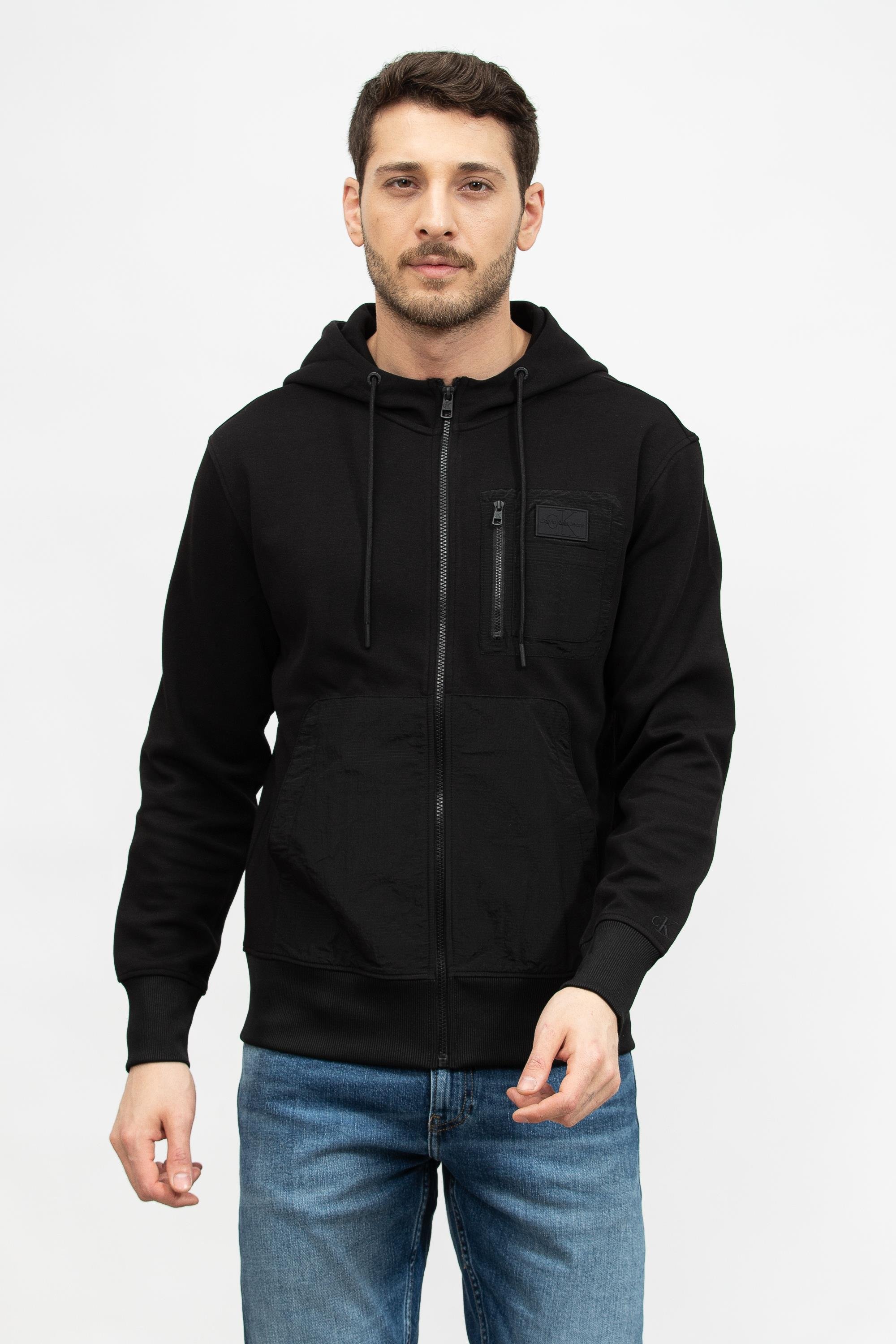 Calvin Klein Mix Media Zip Through Erkek Fermuarlı Sweatshirt Calvin Klein Mix Media Zip Through Erkek Fermuarlı Sweatshirt