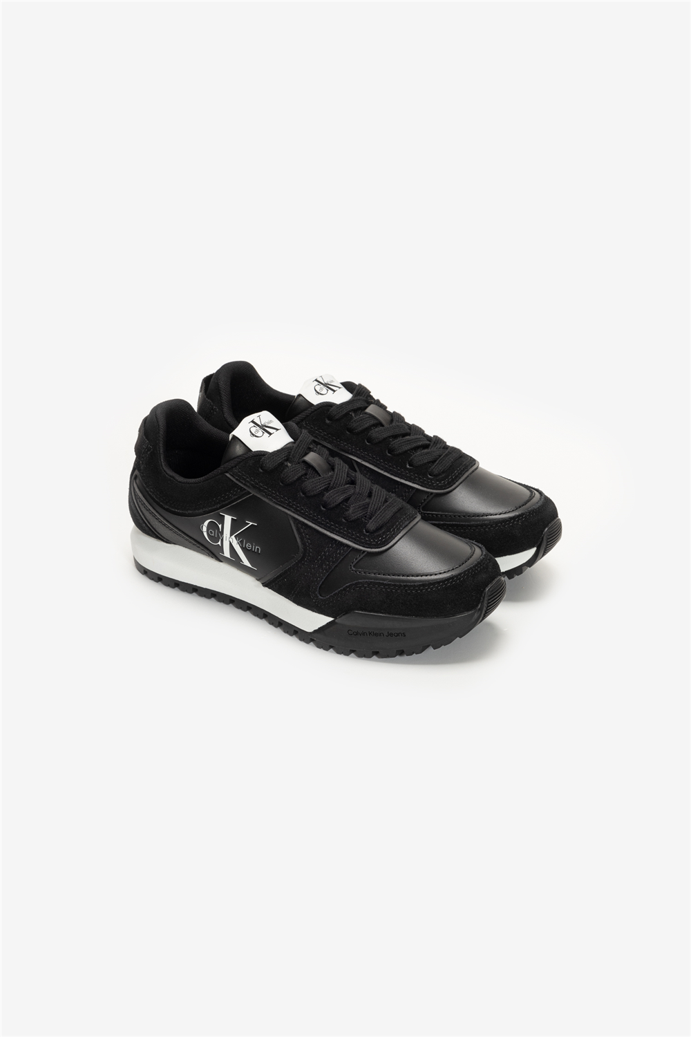 Calvin Klein Toothy Run Laceup Low Lth Mix Erkek Sneaker Siyah