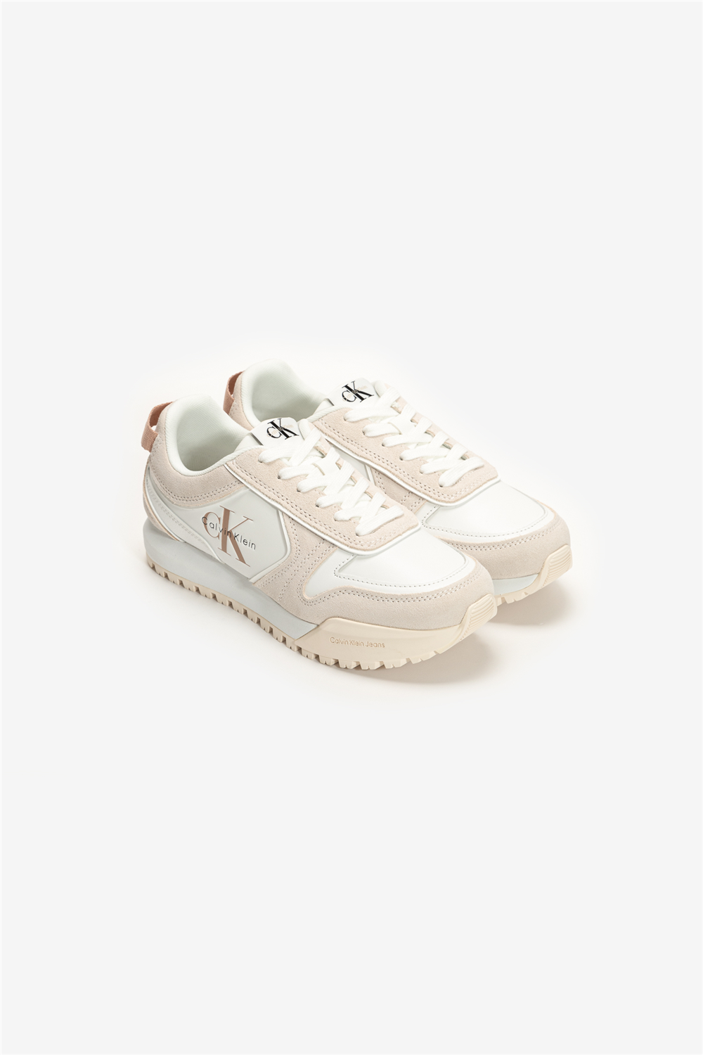 Calvin Klein Toothy Run Laceup Low Lth Mix Erkek Sneaker Beyaz