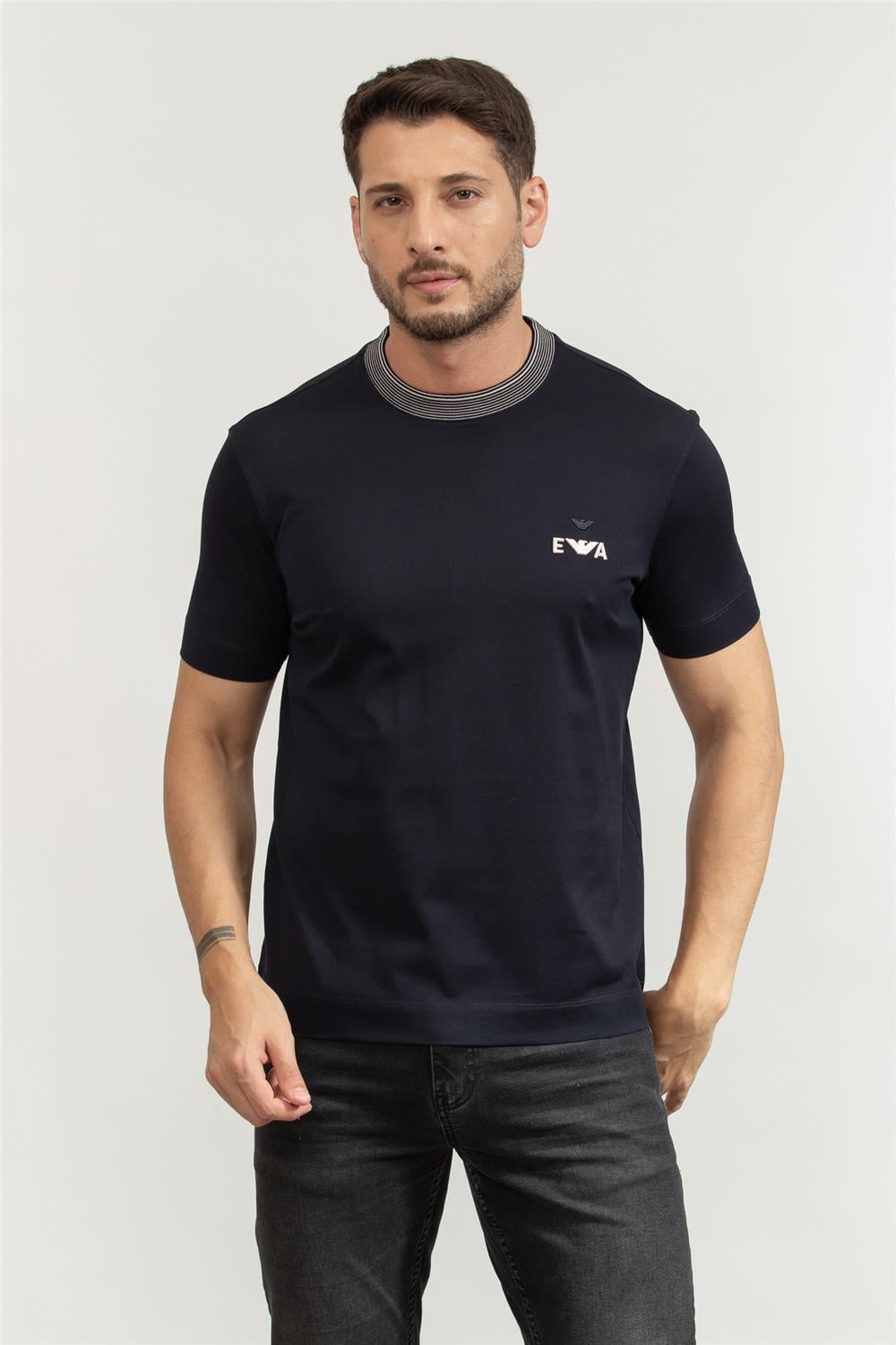 Emporio Armani Erkek Bisiklet Yaka T-Shirt Lacivert