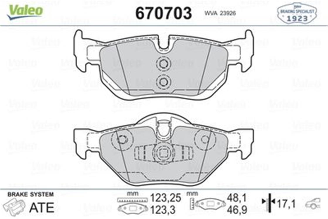 670703BMW BALATA E90-87 ARKA - BMW - OEM 3421 6 790 761....VALEO