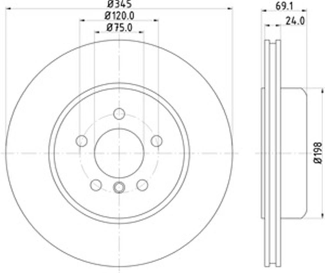 8DD 355 119-281BMW DİSK F01-F02-F10-F12 ARKA - BMW - OEM 3421 6 775 289.HELLA PAGID
