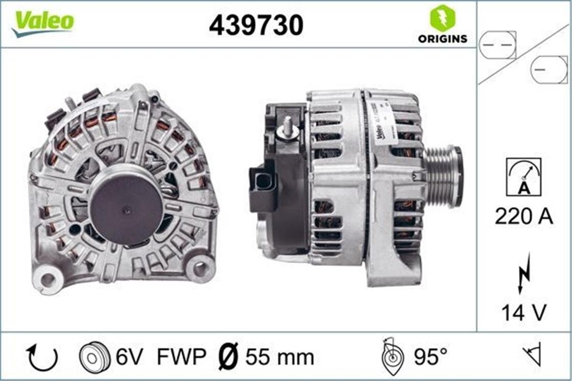 439730BMW ŞARZ DİNAMOSU F10 N47-N57   220 A - BMW - OEM 1231 8 509 024VALEO