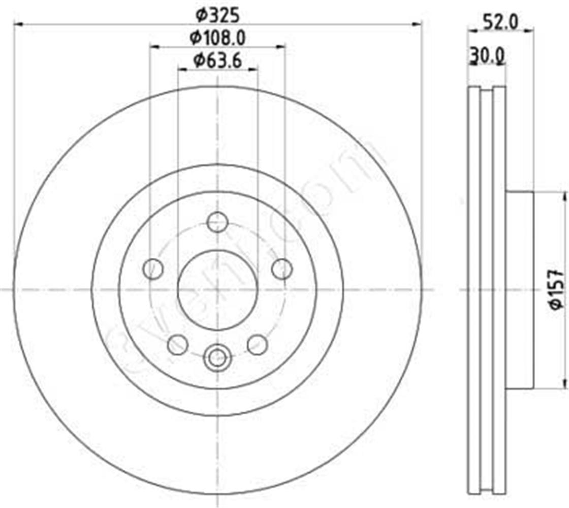 8DD 355 123-111LR DISK RANGE EVOQUE-DISCOVERY SPORT-JAGUAR E PACE - LAND ROVER - OEM LR059122....HELLA PAGID