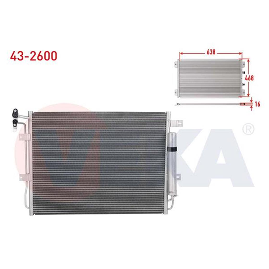 43-2600LR KLİMA RADYATÖRÜ DISCOVERY 2.7-3.0 TD 4X4 09- - LAND ROVER - OEM LR018403VEKA