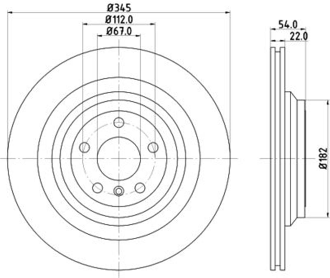 8DD 355 126-311MB DISK ARKA 166 - MERCEDES - OEM 166 423 02 12HELLA PAGID