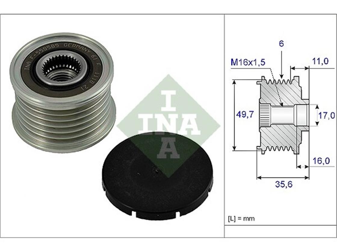 535 0016 10MB ŞARZ DİNAMO KASNAĞI 611 M. - MERCEDES - OEM 611 155 04 15INA