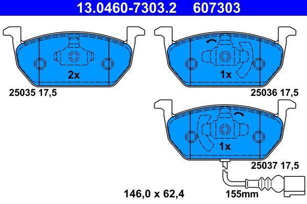 13.0460-7303.2VW BALATA GOLF 7 ÖN KALIN - VW - OEM 5Q0 698 151 C....ATE