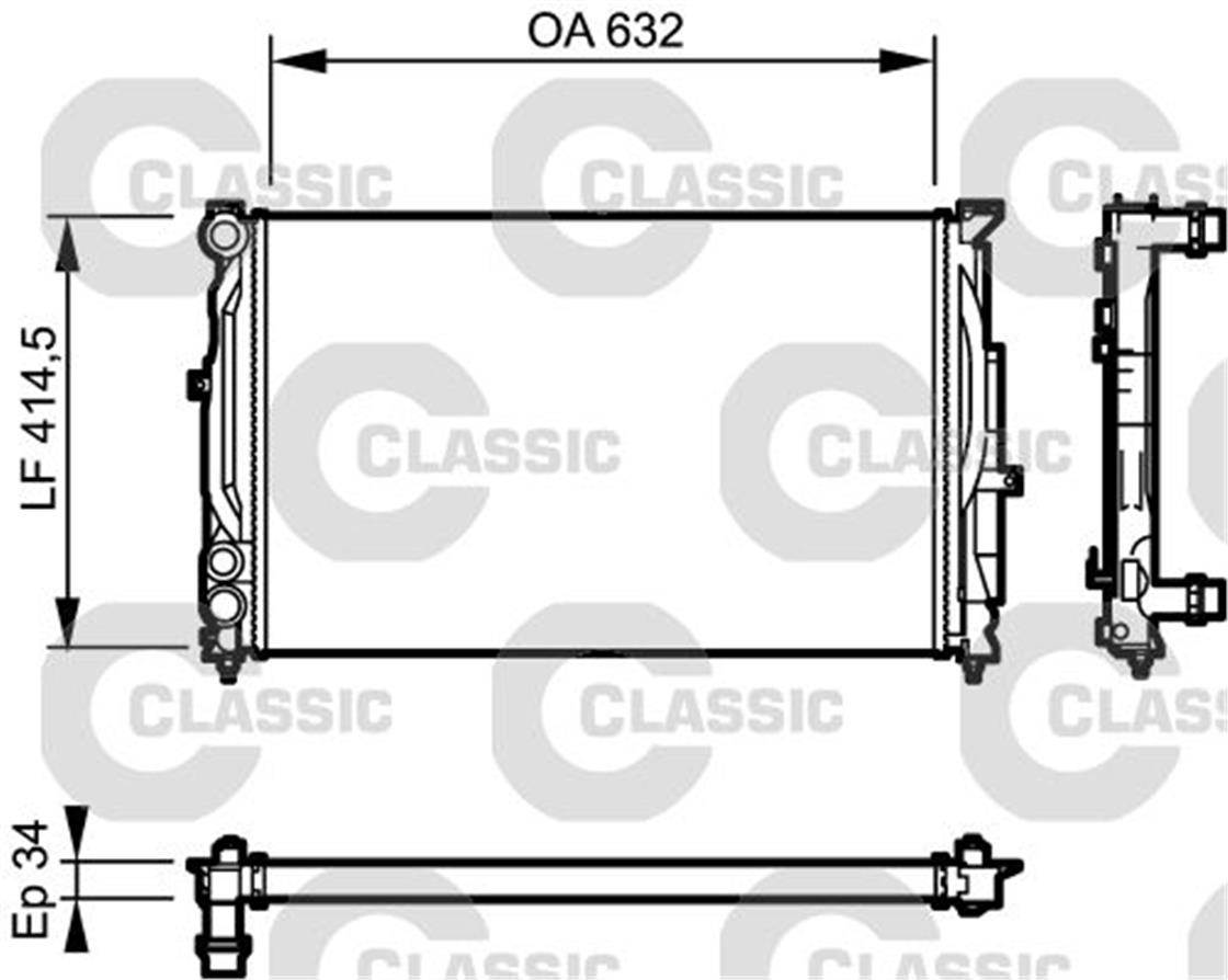 232361VW RADYATÖR PASSAT DÜZ 96-2000 - VW - OEM 8D0 121 251 P.VALEO