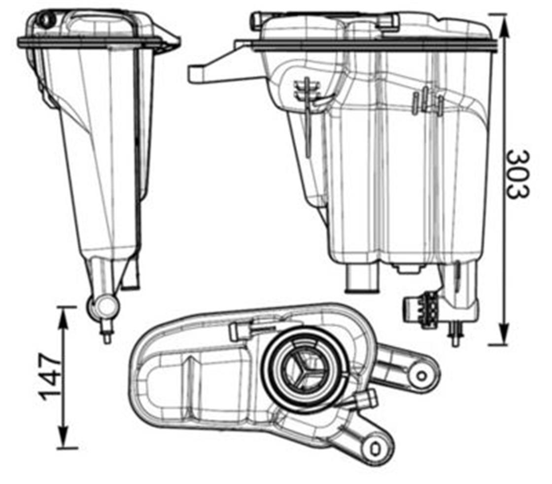 VW RADYATÖR SU BİDONU A4-A5-Q5 2007> - VW - OEM 8K0121403T.