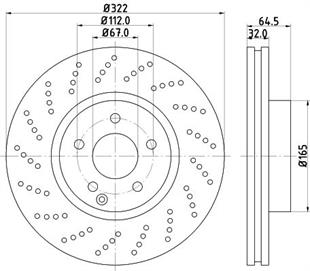 MB DISK 204-212 ON DELIKLI 322 MM - MERCEDES - OEM 2044211012..