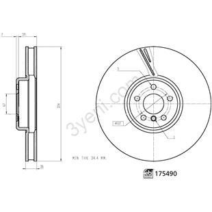 BMW DİSK G30-G11-G12-G15-G16 ÖN SAĞ  2016> - VW - OEM 34106875284