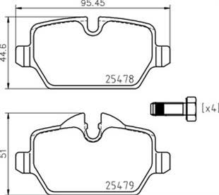 MİNİ BALATA R60 ARKA - BMW - OEM 2547801-23623