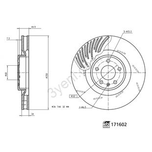 VW DİSK PORSCHE MACAN ÖN SAĞ 14-2018 350MM - VW - OEM 95B615301T