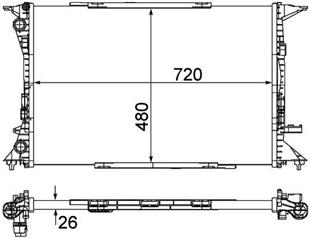 VW RADYATÖR A4-A5-Q5-A6-Q3 2.0 TDI-TFSI  08> 13> - VW - OEM 8K0121251R