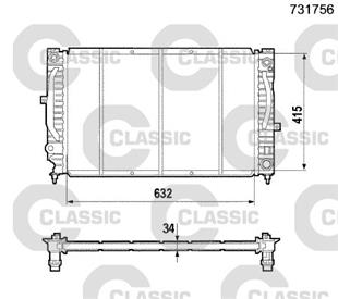 VW RADYATÖR A6-A4 2.4 2.8  PASSAT 2.5 TDİ  96-DÜZ  - VW - OEM 4B0121251K