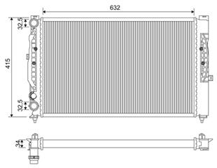 VW RADYATÖR PASSAT DÜZ 96-2000 - VW - OEM 8D0 121 251 P E K Q