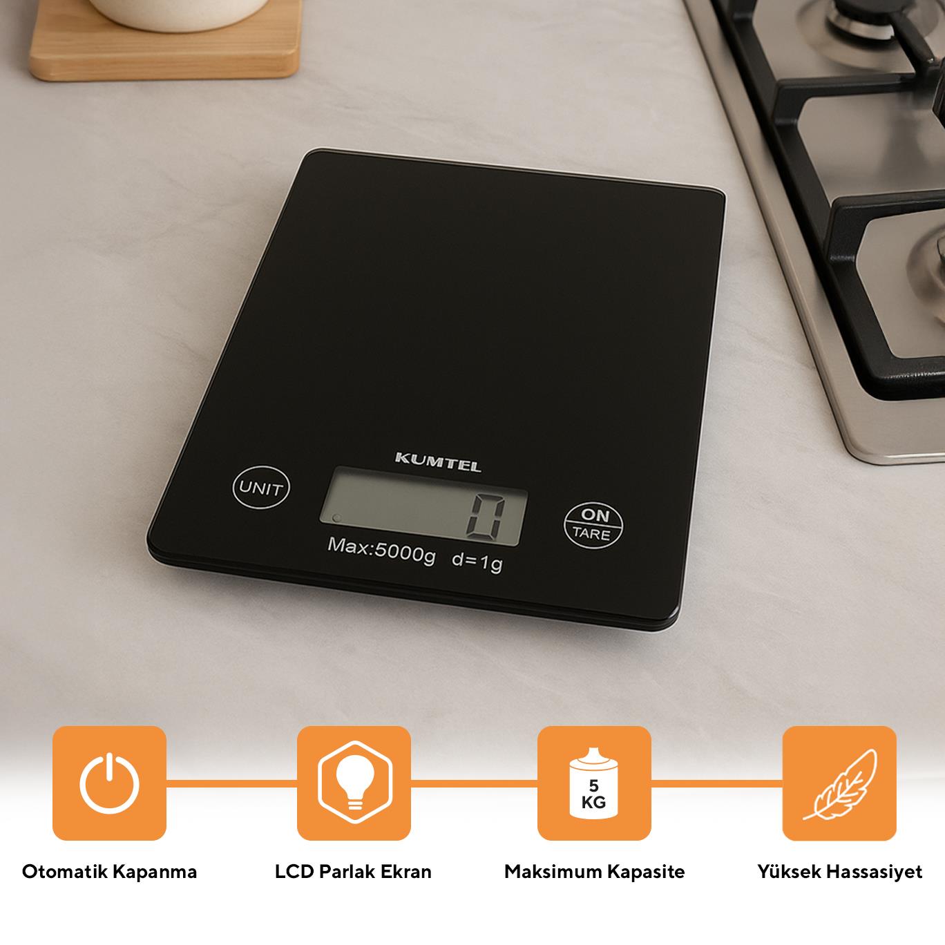  Kumtel Dijital Cam Mutfak Tartısı HKS-03