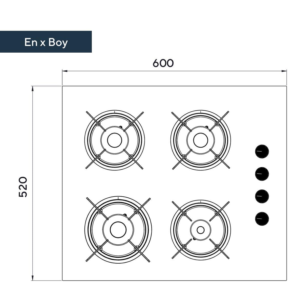 Kumtel Siyah Cam Setüstü Ocak KO-40 TSHDF