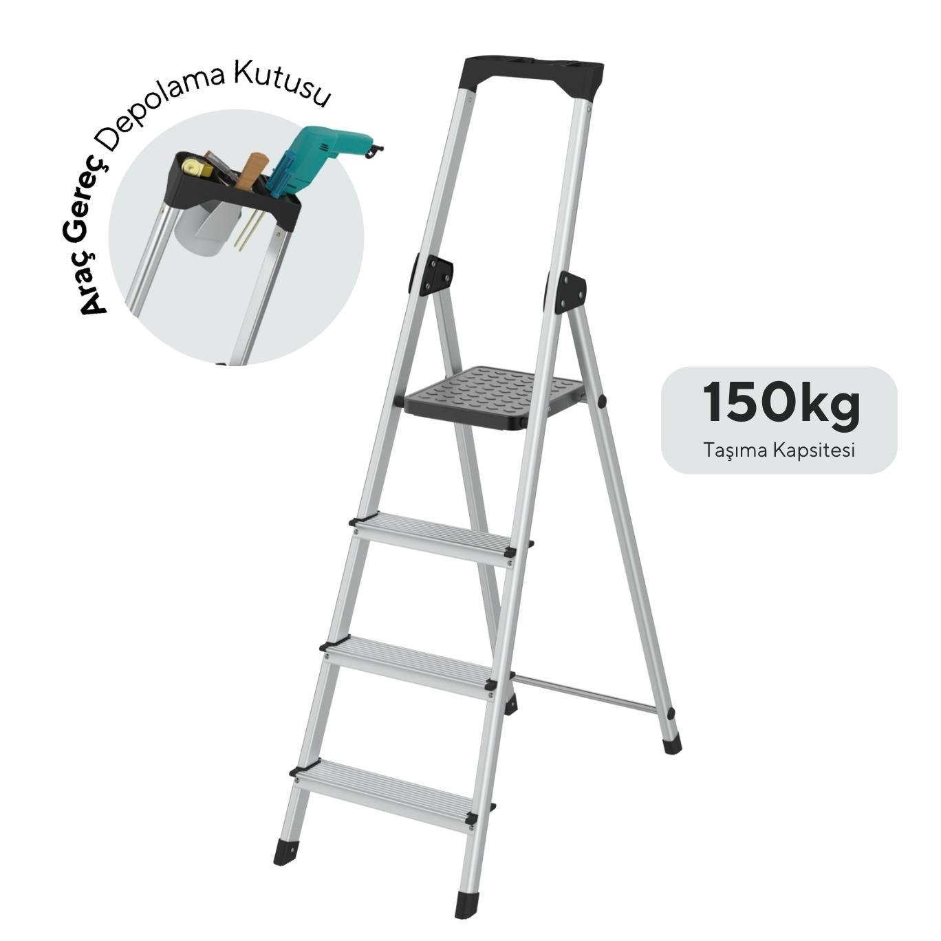 Kumtel 3+1 Basamaklı Merdiven KMM-45