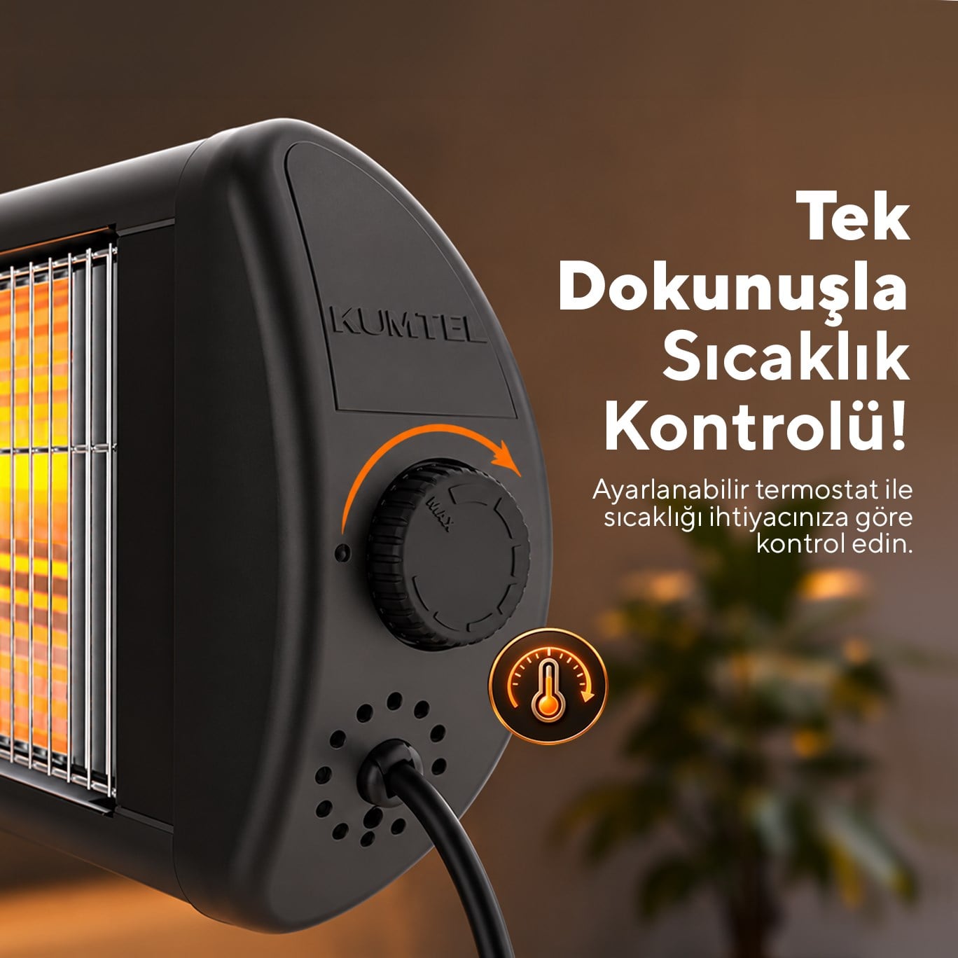 Kumtel 2300 W Termostatlı Duvar Tipi Infrared Elektrikli Isıtıcı EX-23