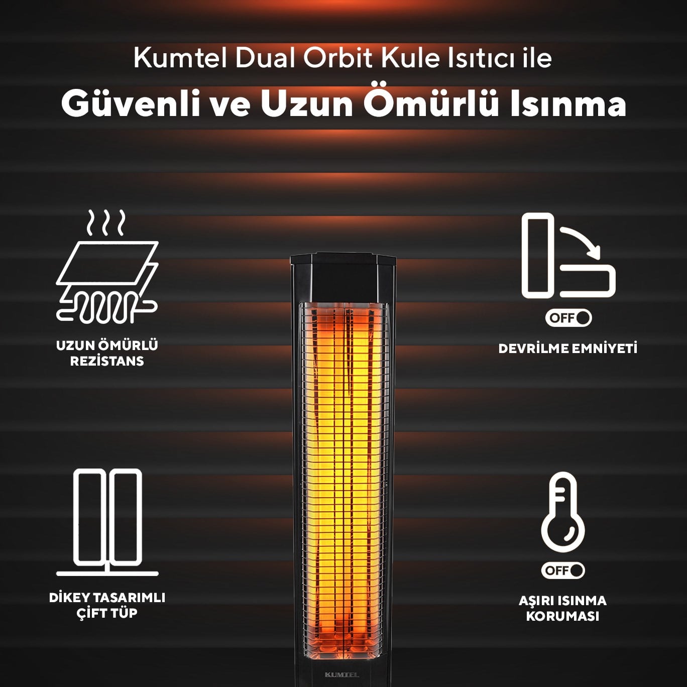 Kumtel 2300 Watt Kule Tipi Dik Isıtıcı MH-2300