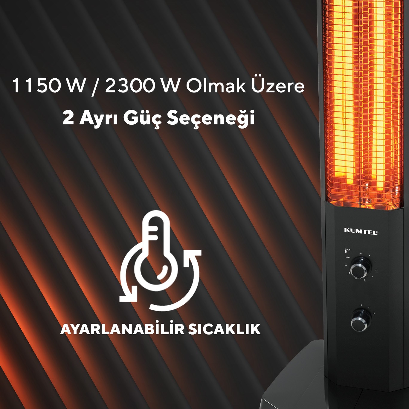 Kumtel 2300 Watt Kule Tipi Dik Isıtıcı MH-2300
