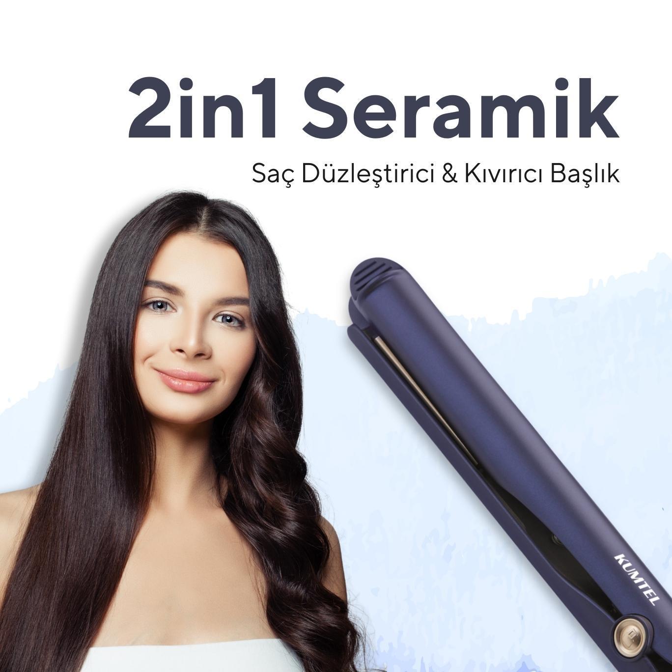 Kumtel 2in1 Seramik Saç Düzleştirici HTHS-02