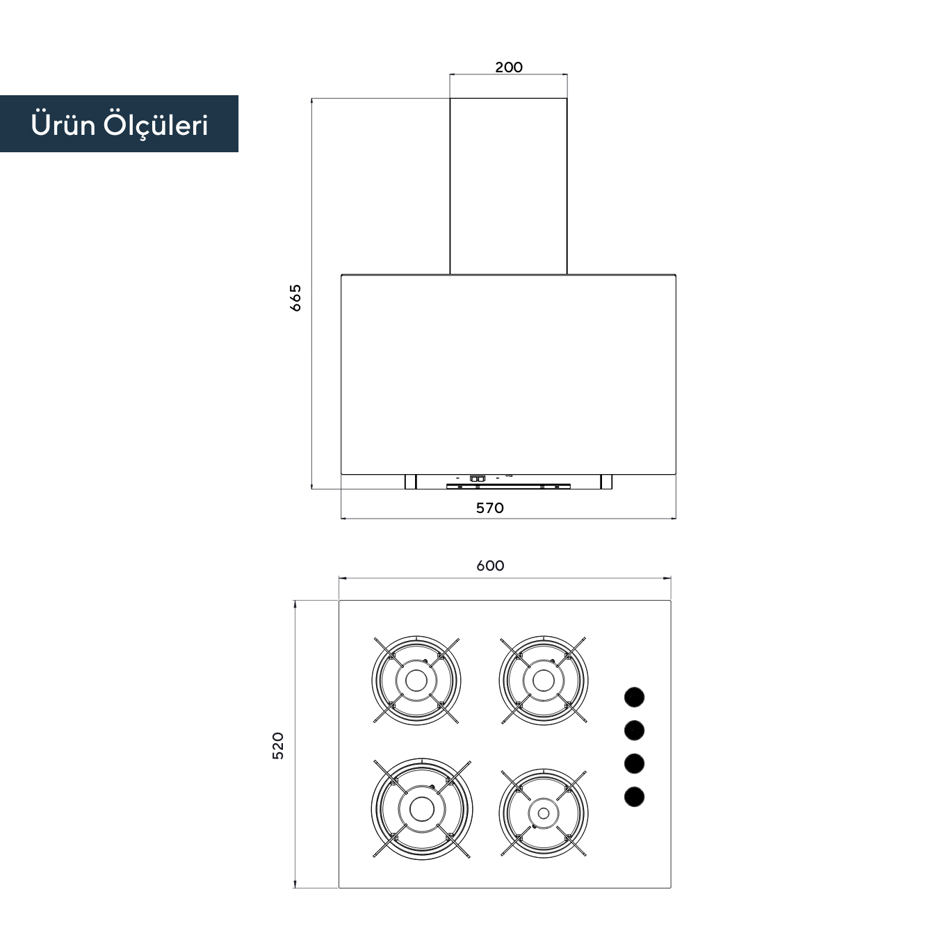 Kumtel 2li Dinamik Siyah Ankastre Set
