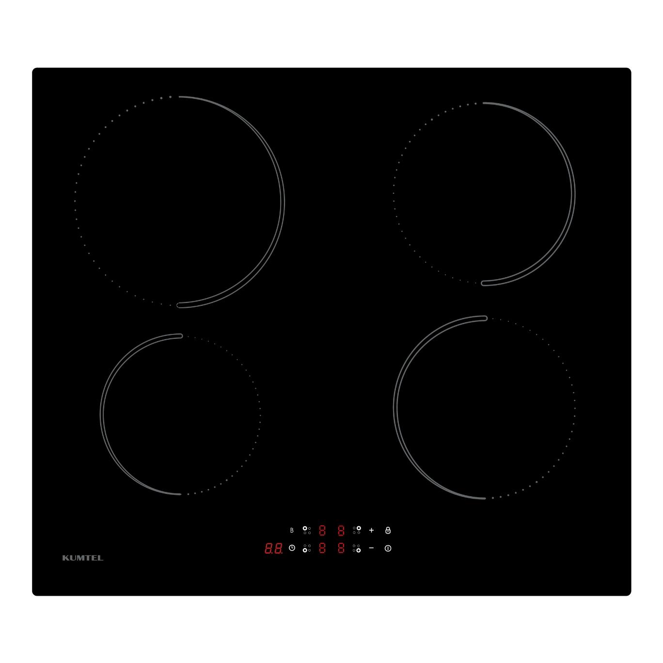 Kumtel 2li Siyah İndüksiyonlu Ankastre Set (Davlumbaz-Ocak)