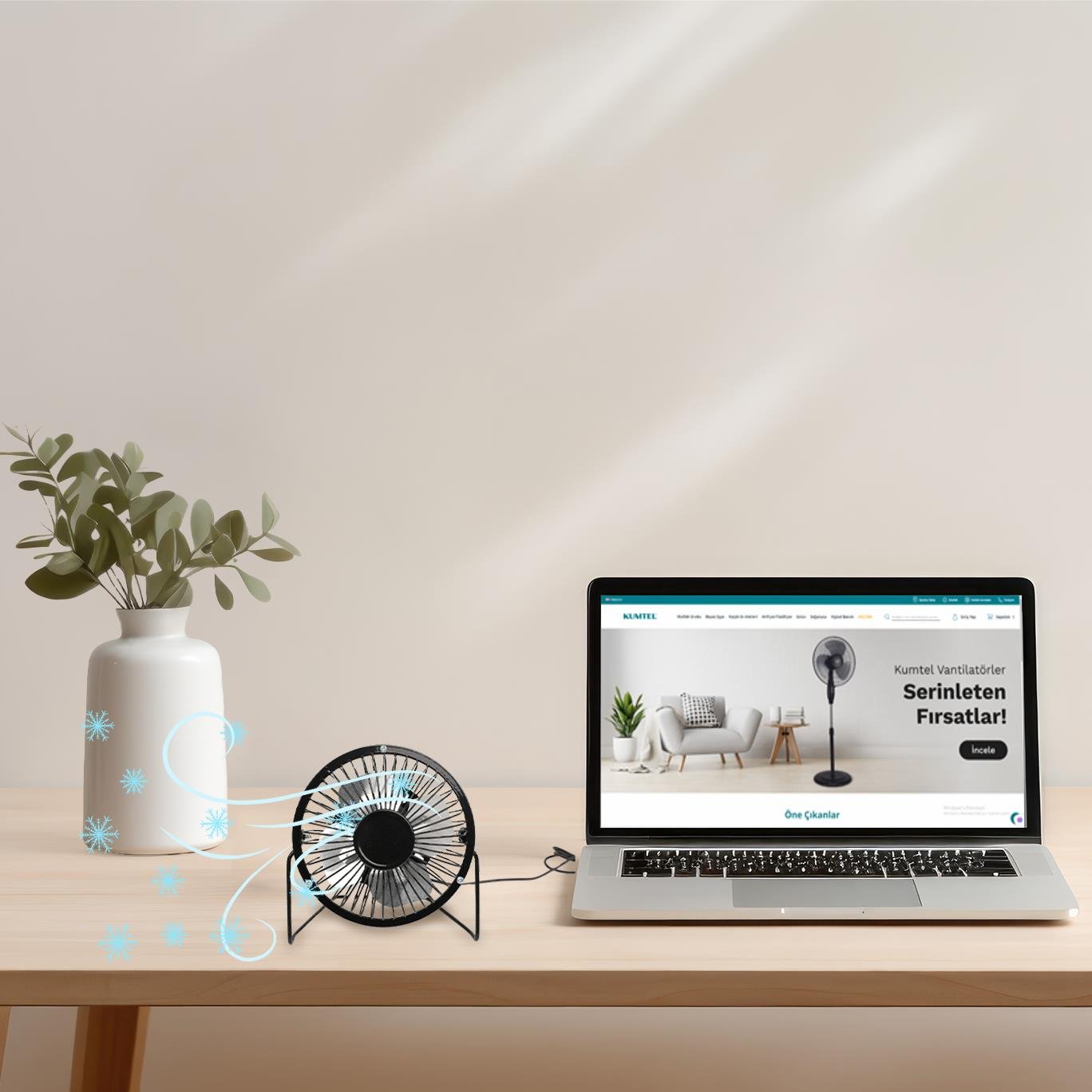 Kumtel 4lü Masaüstü USB Fan