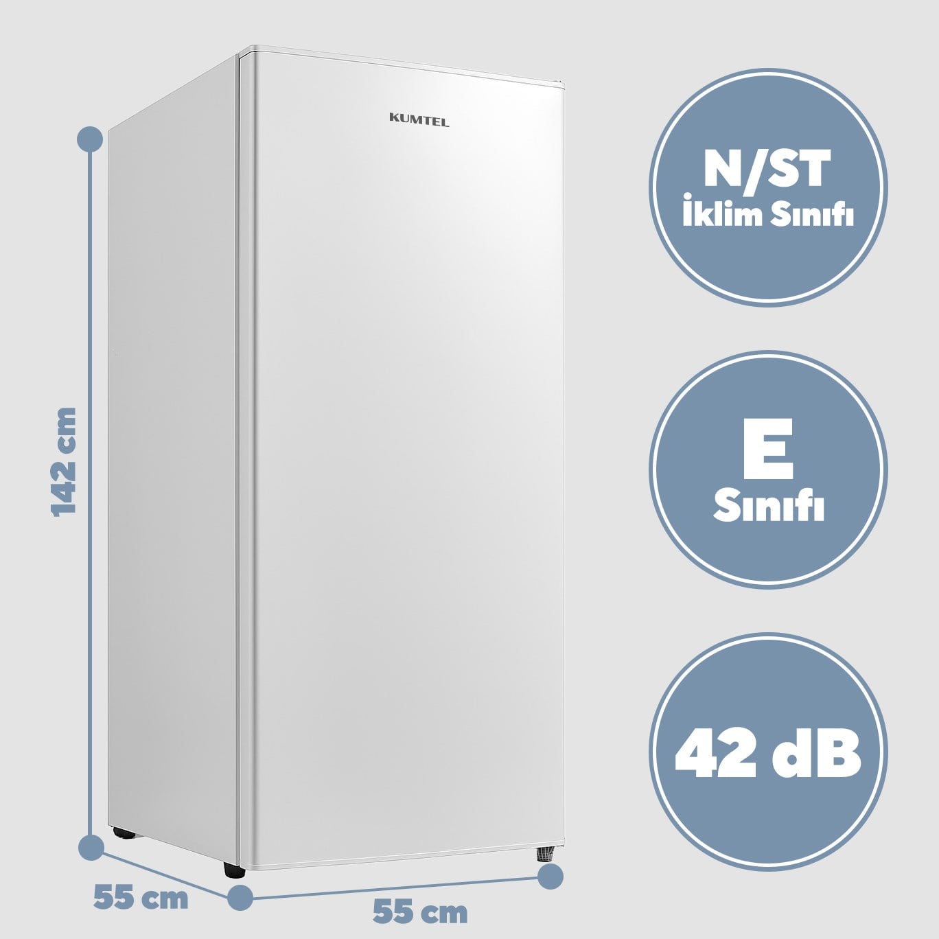 KUMTEL 5 Çekmeceli  Dikey Derin Dondurucu 160L HFR-160