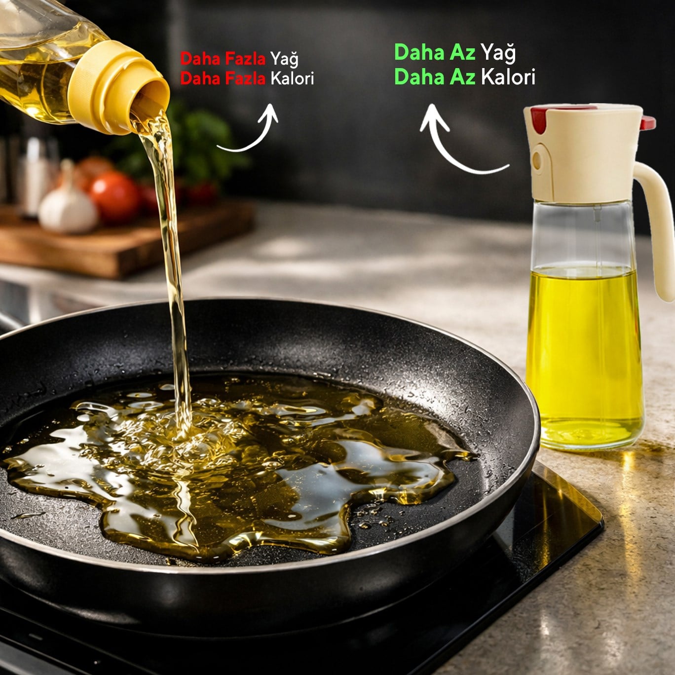 Kumtel 500 ml Çok Amaçlı Cam Sprey Yağdanlık HSPR-02